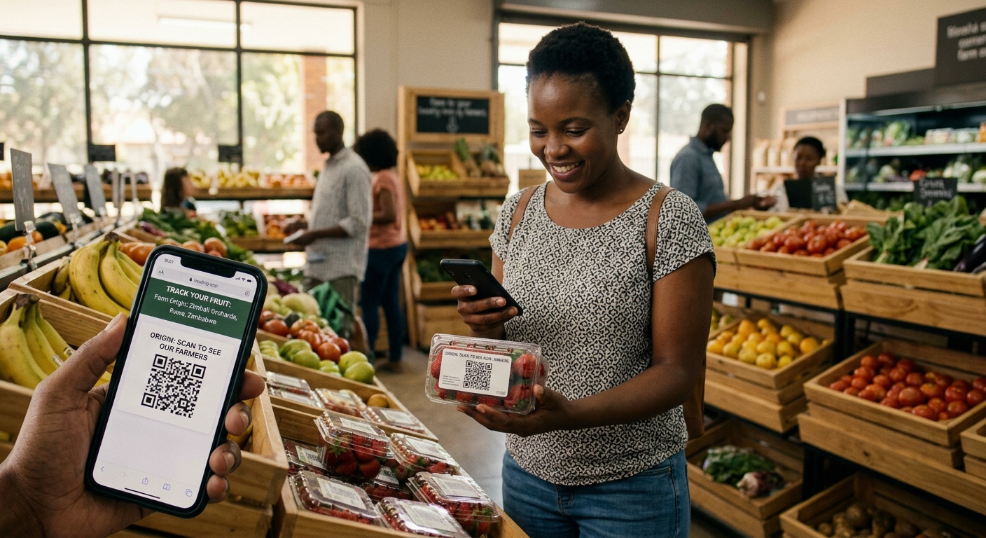 Scanning QR code for product traceability